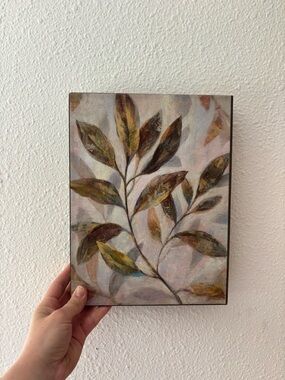 Botanical Leaf Wall Art in Olive and Taupe